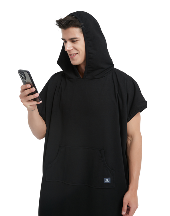 The Radia Smart® Adult Hooded Poncho Blanket (Black) offers EMF protection with silver-lined Faraday fabric that blocks RF and 5G radiation. Designed for comfort and wellness, it supports fertility health while reducing daily exposure to harmful wireless signals. Soft, breathable, and stylish, this hooded poncho blanket is perfect for home or travel, providing cozy coverage and peace of mind in today’s connected world.